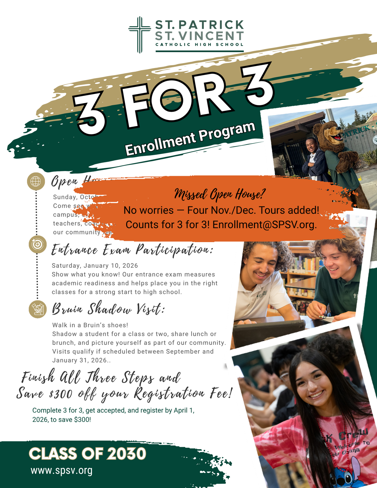 Fv 3 For 3 Flyer Update Class Of 2030