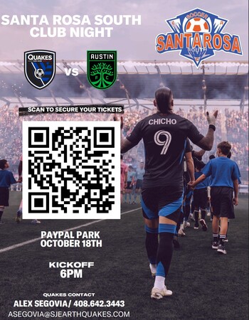 October 18th with the San Jose Earthquakes! 