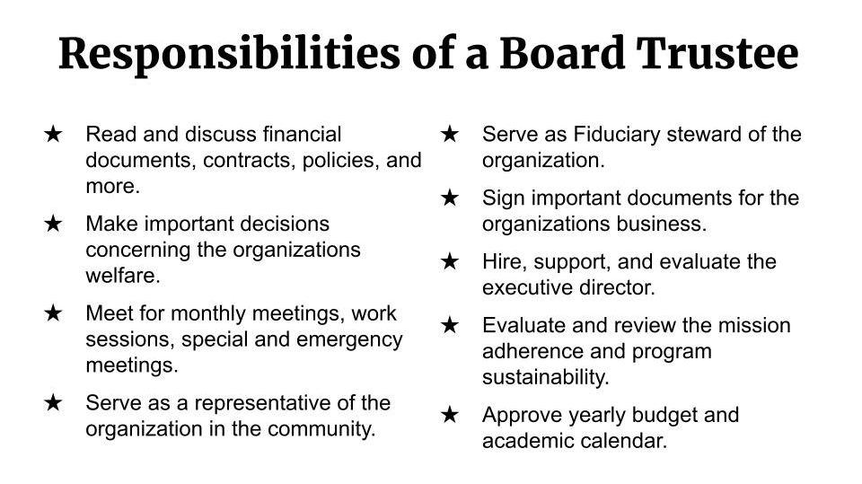 Responsibilities of a Board Trustee
