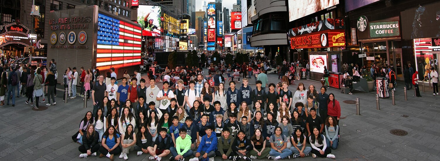 8th Grade in New York Times Square image for Holy Name School