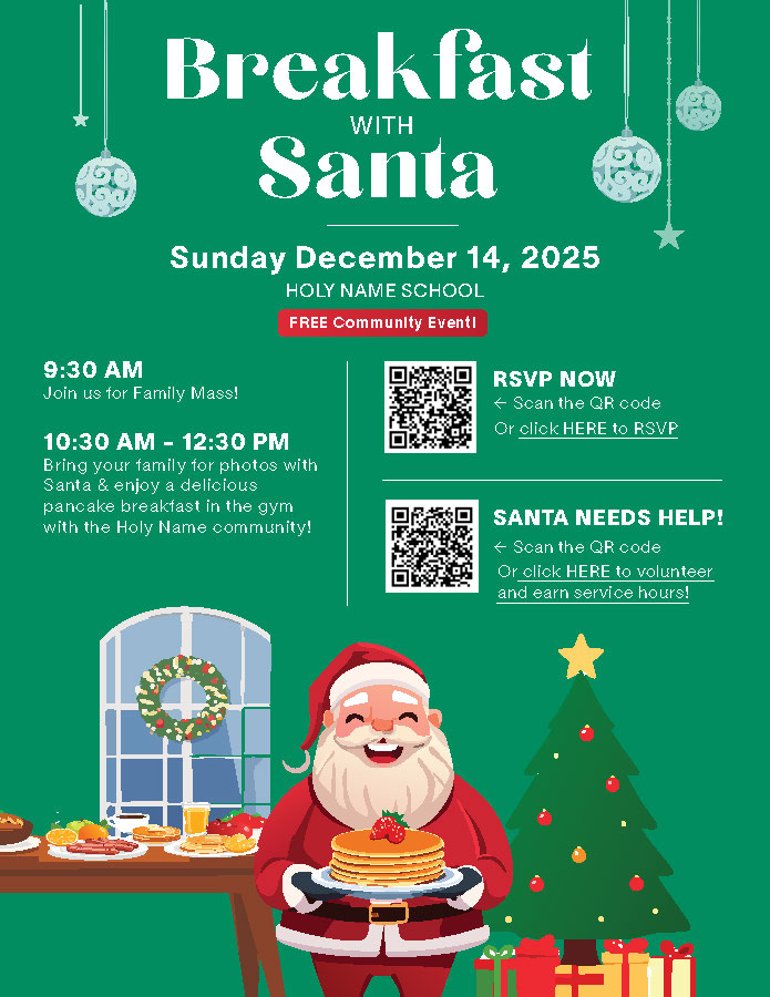 Pancake Breakfast with Santa ~ Sunday, December 14th at 10:30am