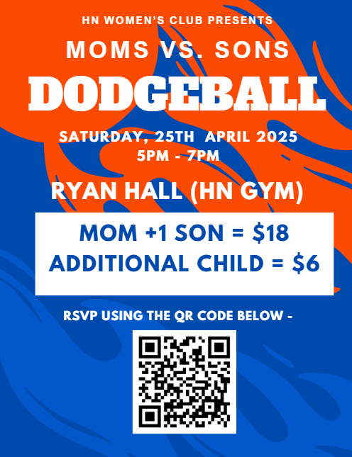 Mother-Son Dodgeball Tournament ~ Saturday, April 25, 2026 ~ 5:00pm-7:00pm