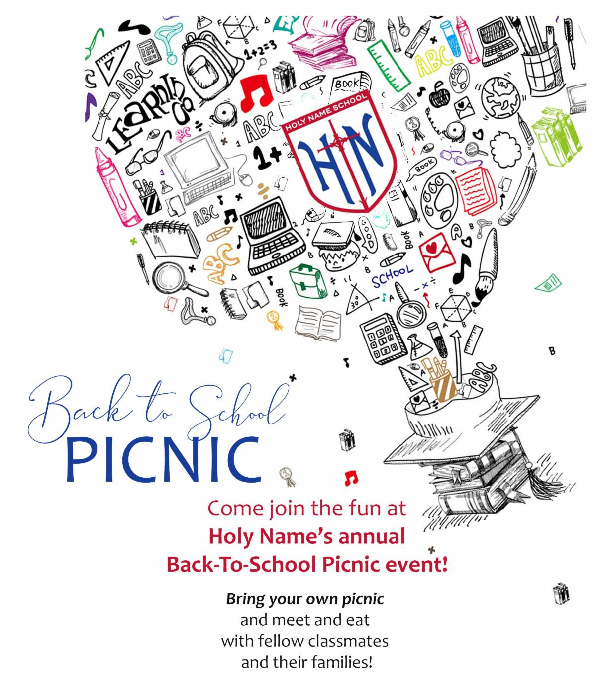 Welcome Back to School Picnic ~ Sunday, August 23 from 11am-1pm 