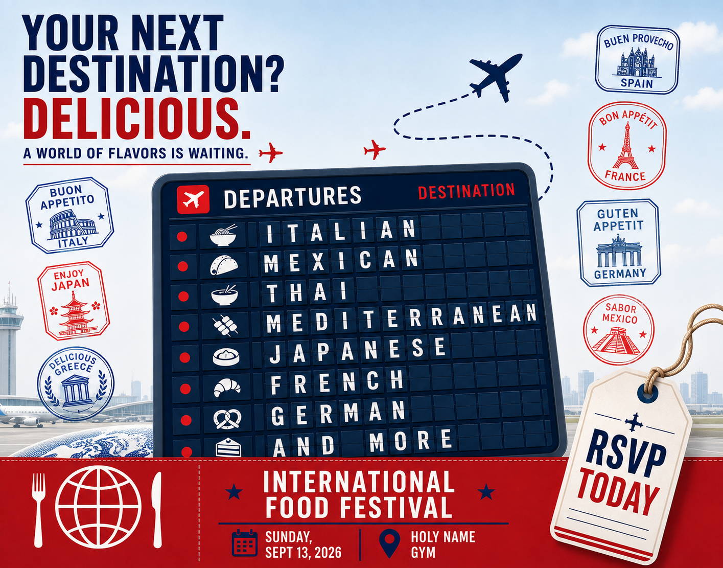 RSVP here for the 2026 International Food Festival ~ Sunday, September 13 at 10:45am-12:30pm