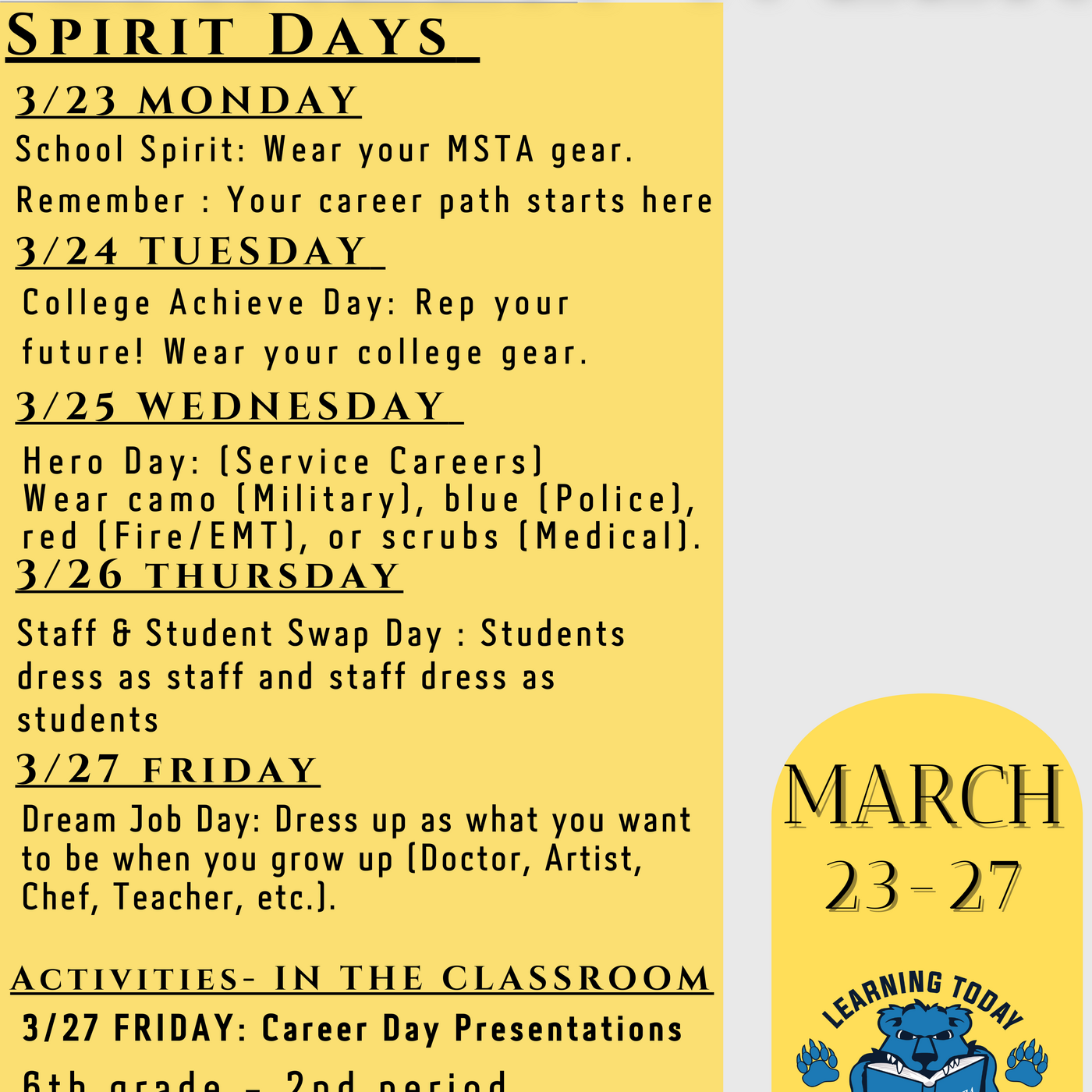 Carrer Day image for MSTA School