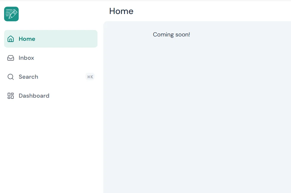 Initial landing page